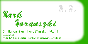 mark horanszki business card